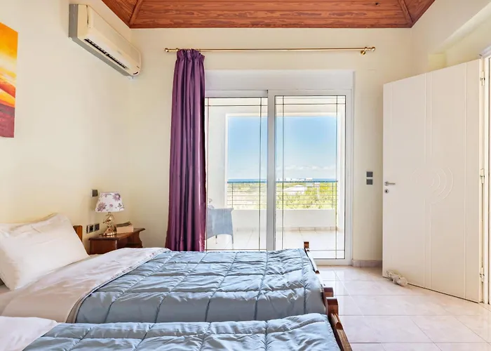 Wonderful Villa In Chania With Private Pool, Panoramic Sea Views & Spacious Interiors